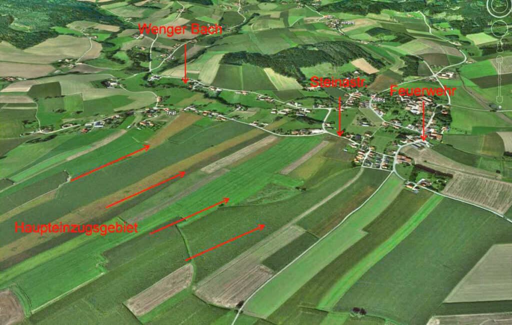 Luftaufnahme Wassermanagement Hochwasserschutz Weng Bad Griesbach