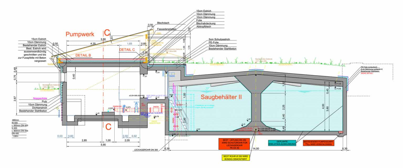 Plan mit Markierungen Wasserwerk Ingolstadt I Headerbild