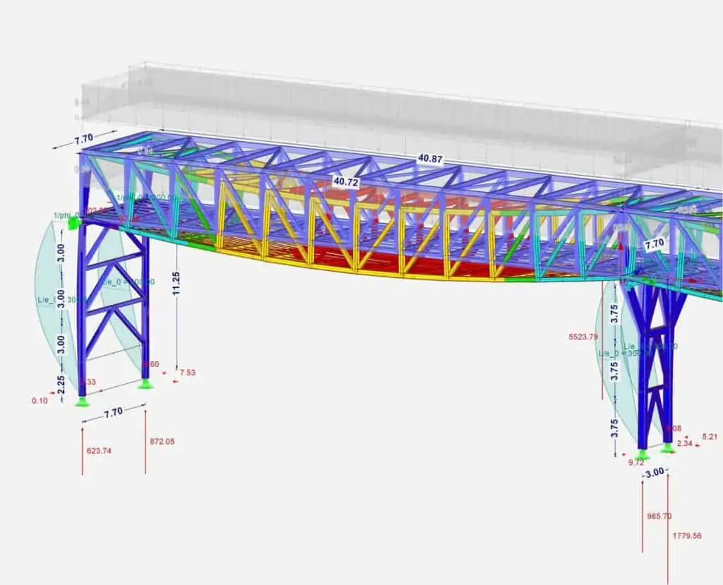 Digitale Darstellung Stahlrahmenbrücke Tragwerksplanung