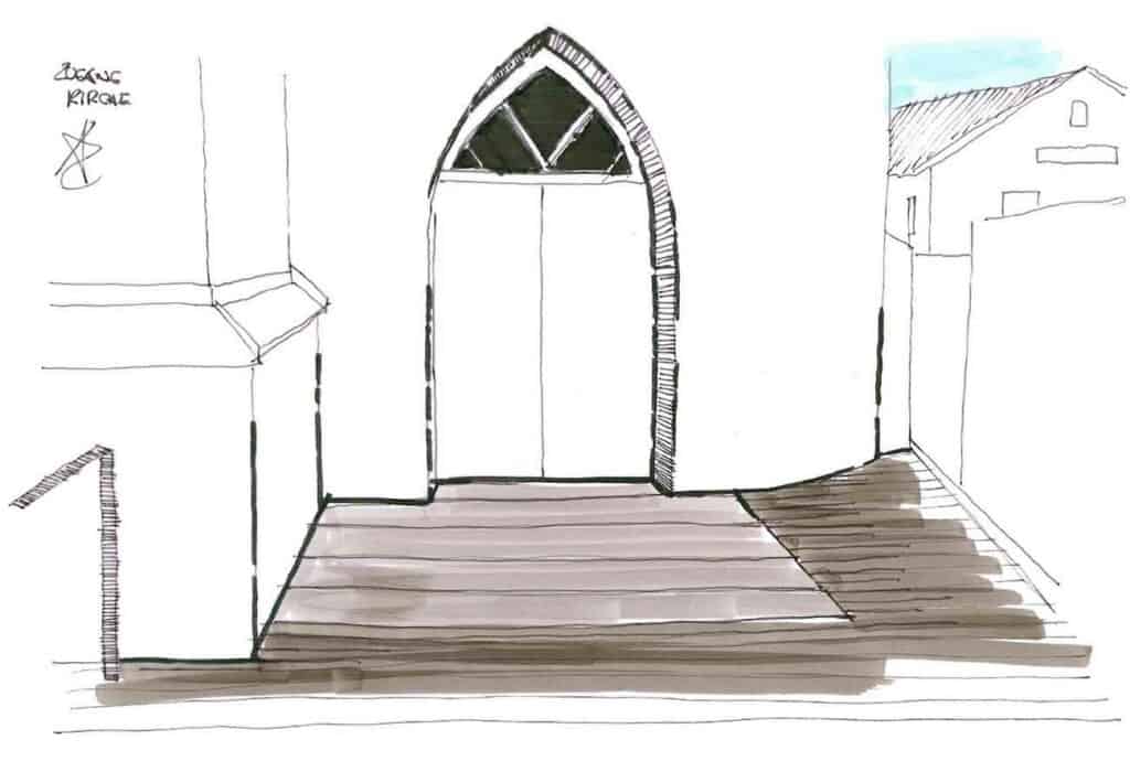 Skizze Eingangstür Kirche