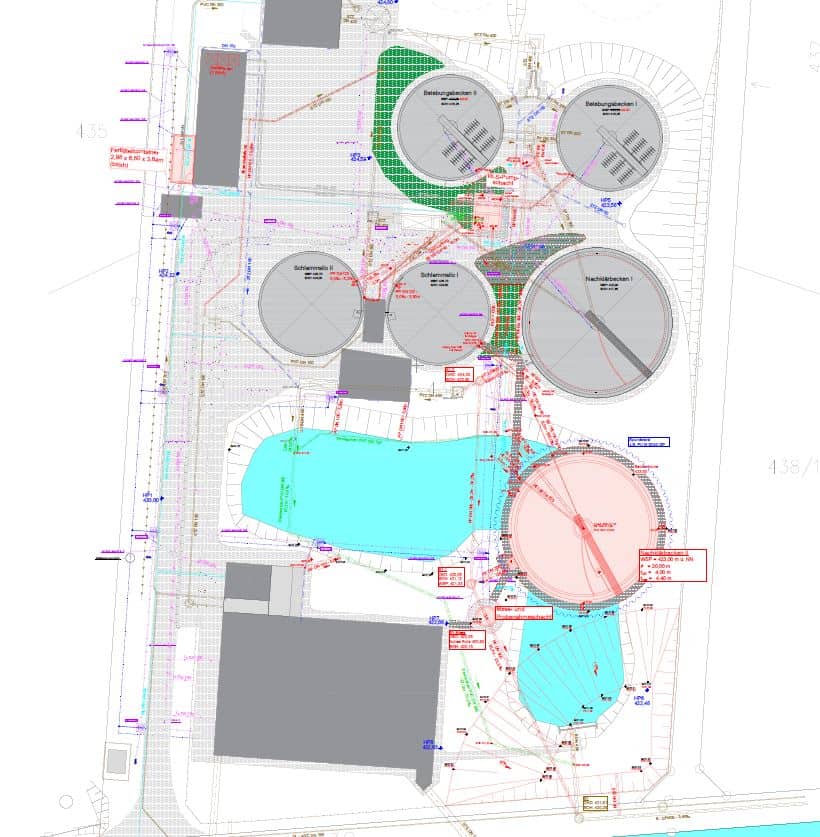 Lageplan Kläranlage Massing