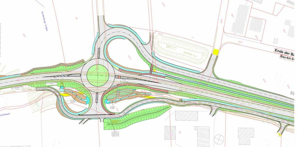 Neuer Kreisverkehr vor Reischach