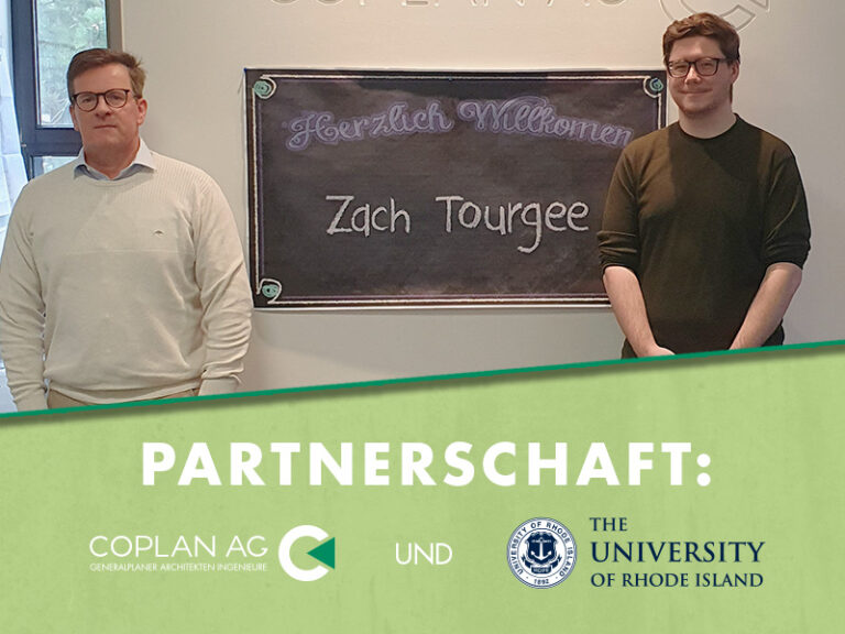 Dipl.-Ing. (FH) Chistian Süß und der amerikanische Praktikant Zach Tourgee im Büro Regensburg der COPLAN AG
